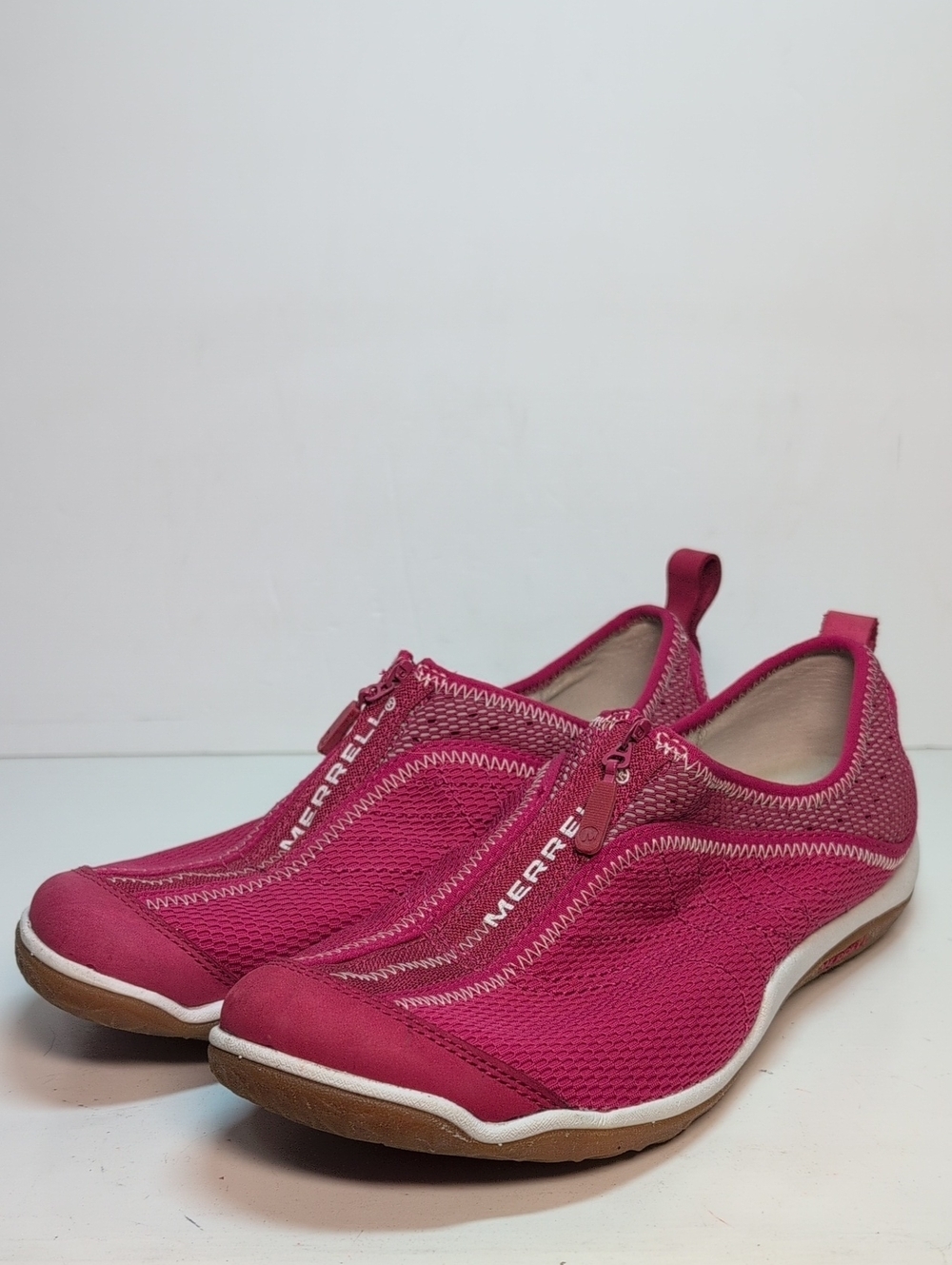 Merrell Lorelei zip Persian Red minimalist sporty sneakers womans size 8 EU 38.5